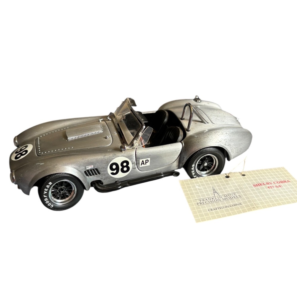 Franklin Mint Shelby Cobra 427 S/C Diecast 1:24 Scale Silver Racing Model 98